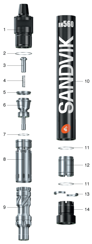 Exploded view of the RH560